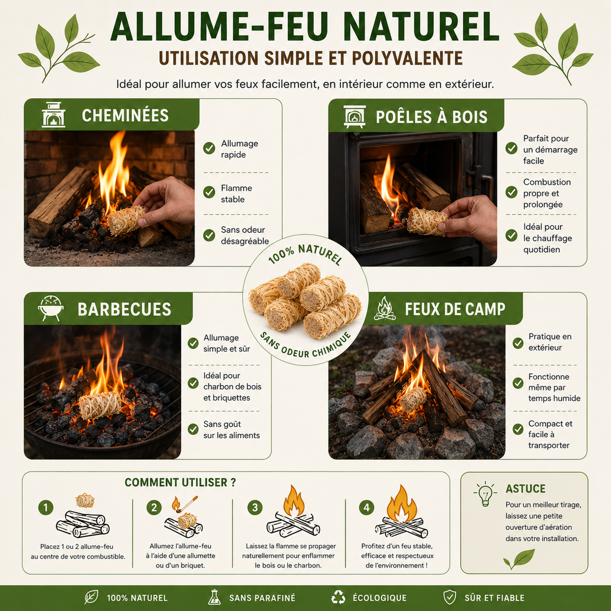 Allume Feu Naturel