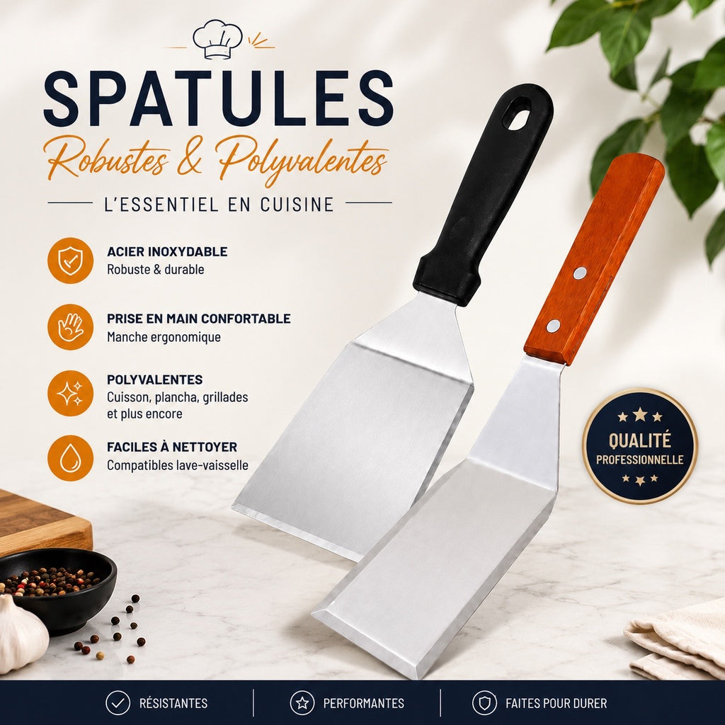 Spatules en Acier Inoxydables pour Barbecue / Brasero