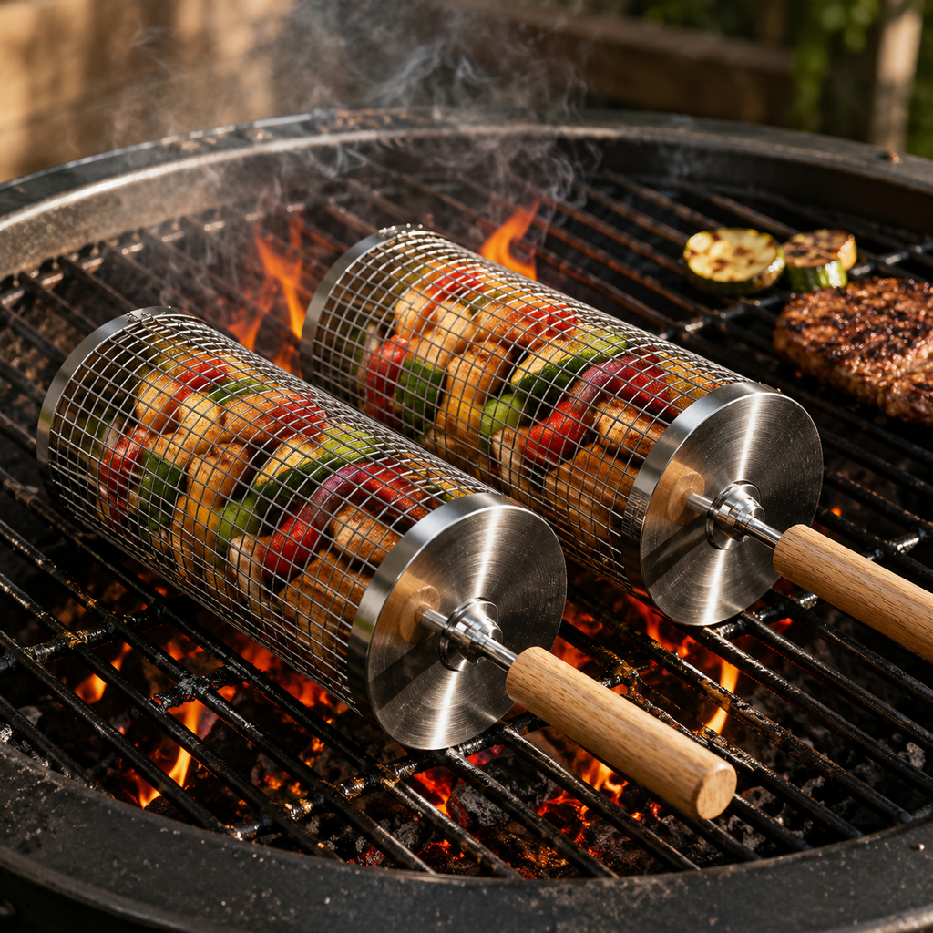 Cage de Cuisson Rotative en Acier Inoxydable
