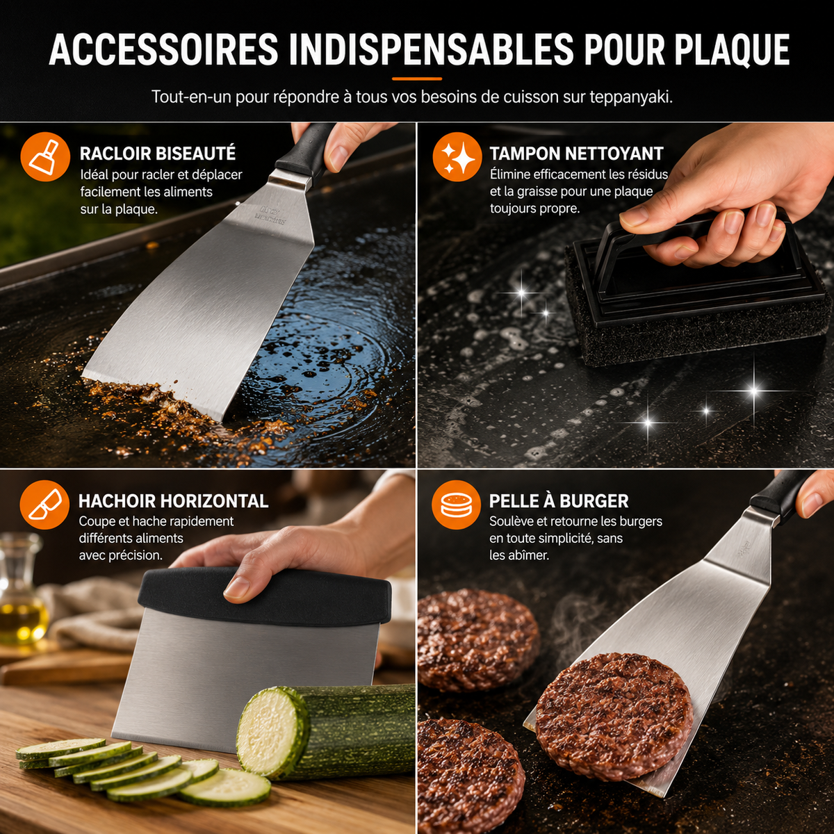 Kit d'Ustensiles de 29 Pièces en Acier Inoxydable