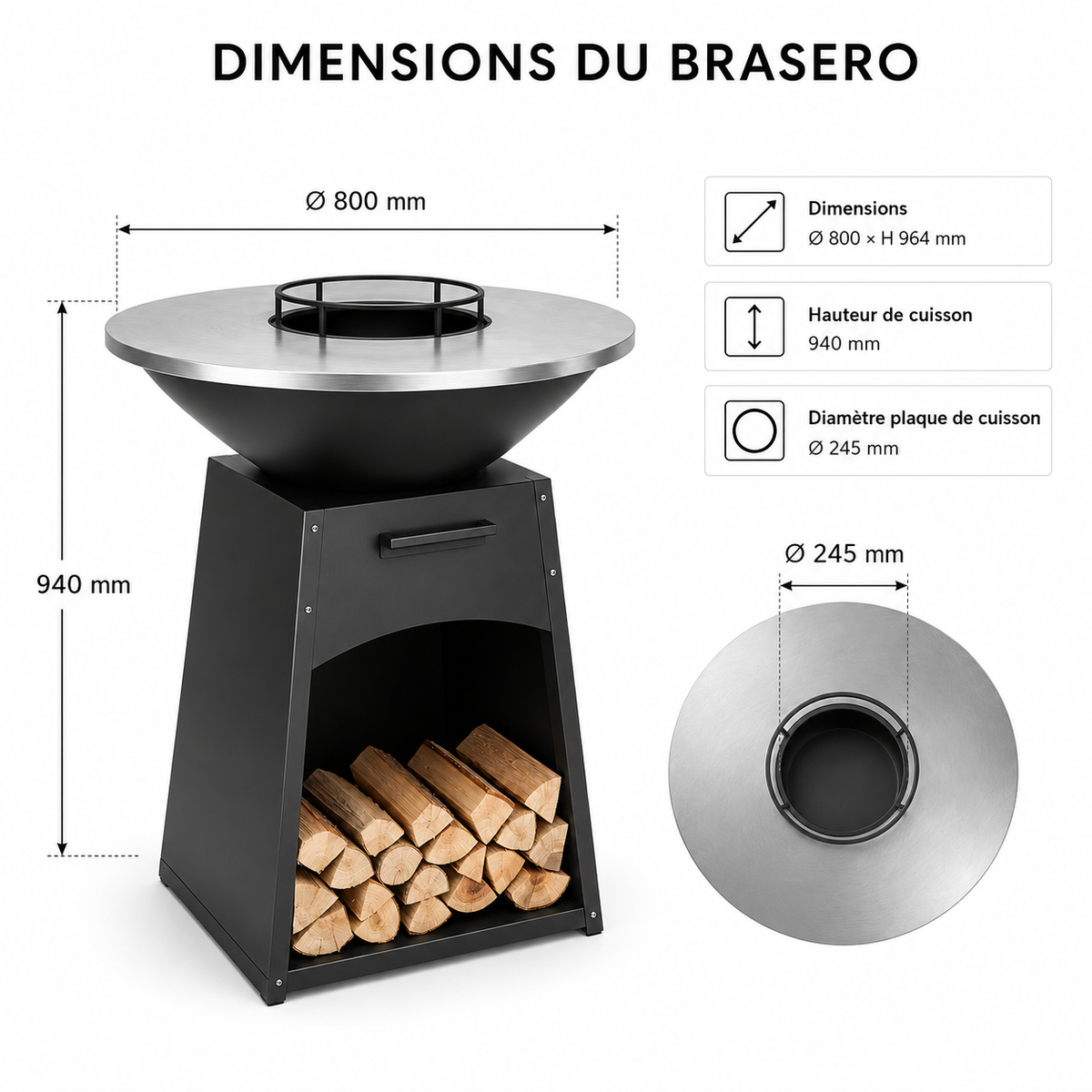 Barbecue Brasero Atelier Braise 2-en-1